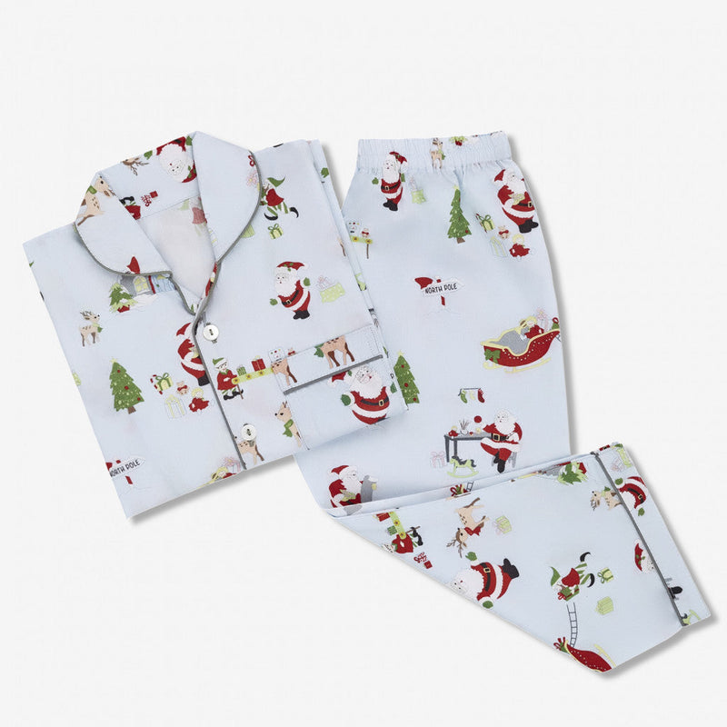 Women Santa's Workshop Pajama Set - Winter Blue