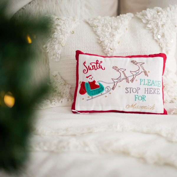 Santa Stop Here! Pillow