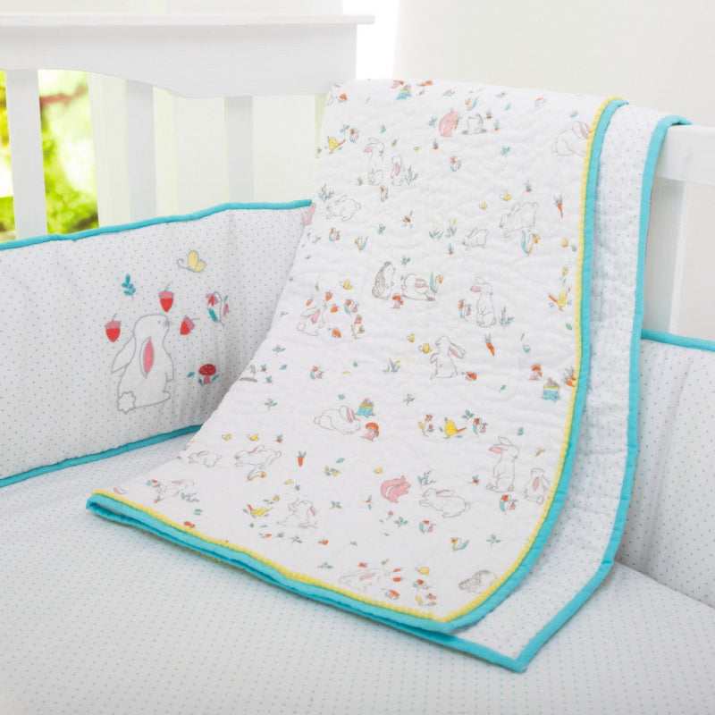 Snuggle Bunny Organic Complete  Crib Bedding Set (With Bumper)